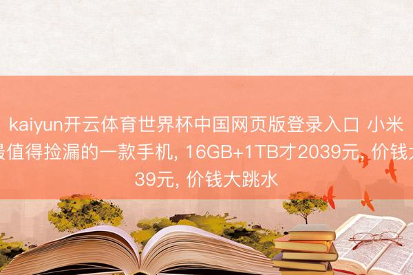 kaiyun开云体育世界杯中国网页版登录入口 小米当今最值得捡漏的一款手机， 16GB+1TB才2039元， 价钱大跳水