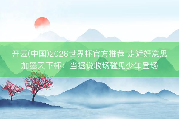 开云(中国)2026世界杯官方推荐 走近好意思加墨天下杯：当据说收场碰见少年登场