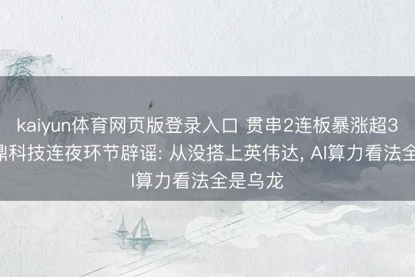kaiyun体育网页版登录入口 贯串2连板暴涨超3倍! 宝鼎科技连夜环节辟谣: 从没搭上英伟达， AI算力看法全是乌龙